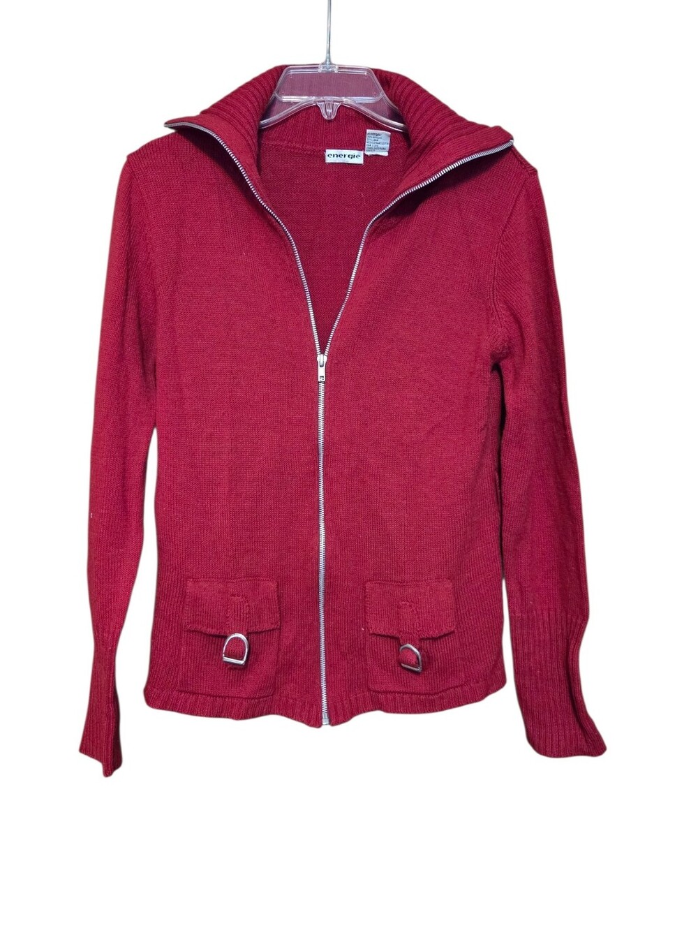 Energie red zip-up sweater
